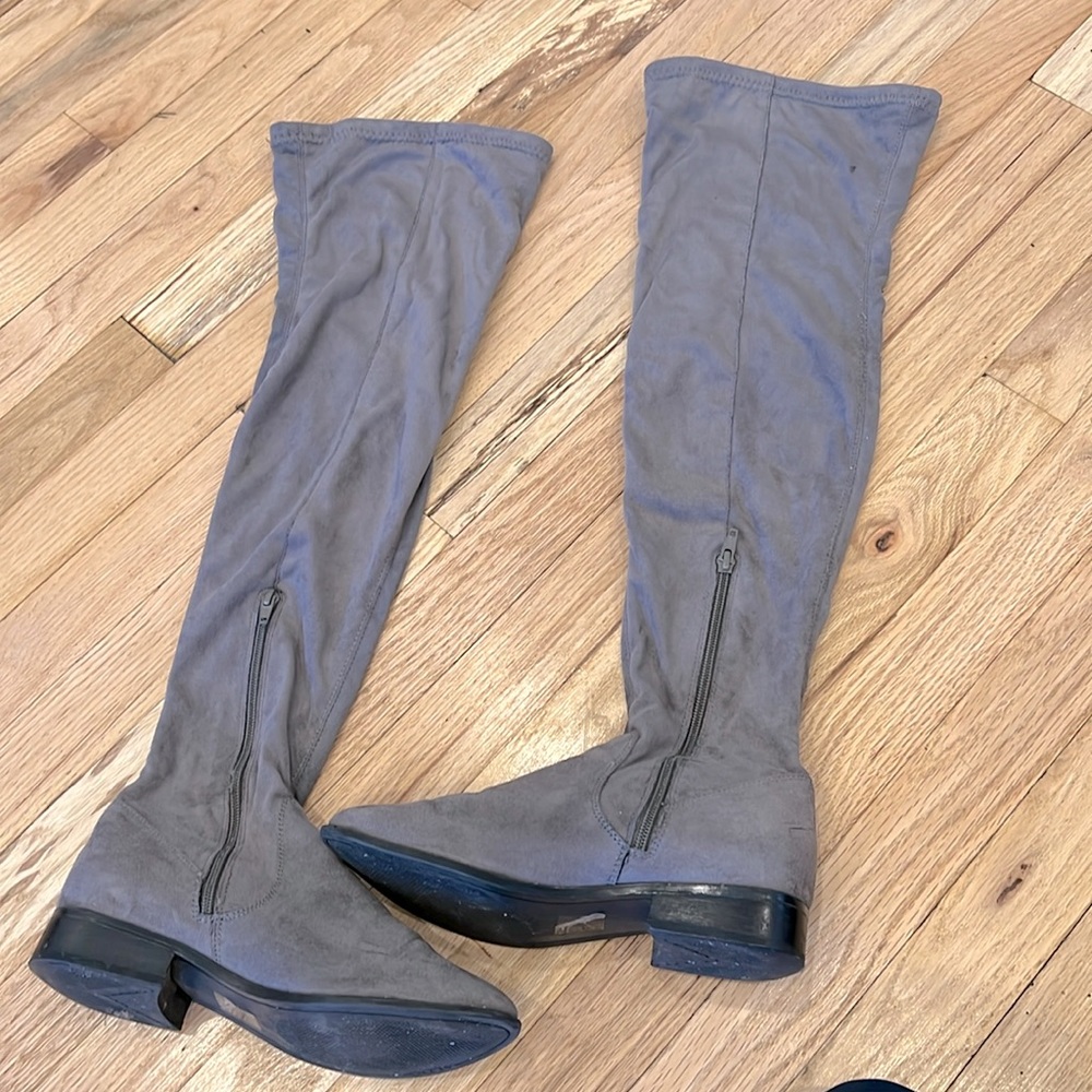 ALDO, 2019 grey velvet boots